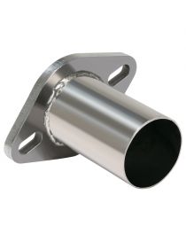 Stainless steel flange w/ 2 screws and connecting pipe, outer diameter 76.1mm, length: 100mm