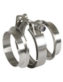 Kit 2 brides V-Band 3" acier avec collier inox, pour tube diamètre 76mm