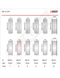 Tri-metal crankshaft main bearings King Ford HYDA Volvo B5202