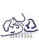 PEUGEOT 405 Mi16 1.9 16V kit de 10 manguitos de agua de silicona REDOX con abrazaderas