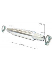 ⌀50mm femelle - Silencieux inox RC RACING à souder, corps 85mm, longueur 400mm