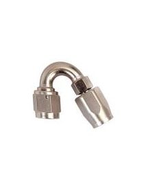 Raccord coudé 150 degrés pour durite DASH AN8 JIC 3/4" coloris ARGENT
