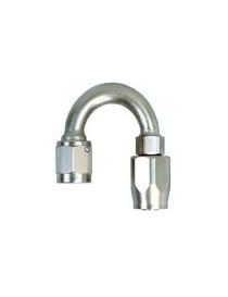 Raccord coudé 180 degrés pour durite DASH AN8 JIC 3/4" coloris ARGENT