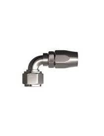 Raccord coudé 90 degrés pour durite DASH AN8 JIC 3/4" coloris ARGENT