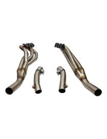 RC RACING 4-in-1 roestvrijstalen uitlaatspruitstukken (paar) voor montage m. de originele tussenbuis voor