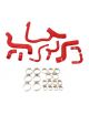 Lancia Delta II HF HPE 2.0 16V Turbo 95-98 Kit di 9 tubi acqua in silicone REDOX con fascette