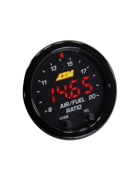 Large bande AFR AEM X-Series fond noir avec sonde BOSCH LSU 4.9 wideband, référence 30-0300