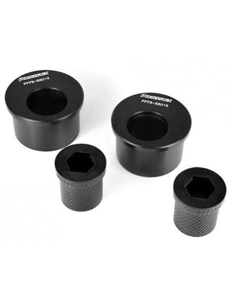 set 2 POWERFLEX BLACK SERIES harde bussen voor de voor- en achterwielophanging (excentrisch) voor BMW M3 E46