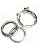 63.5mm - Kit 2 brides 2.5" V-Band centrées inox avec collier inox