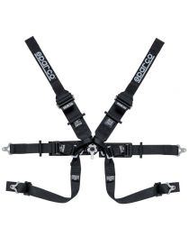 Harnais SPARCO 6 points MONOPLACE noir FIA, Hans, réglettes ACIER