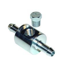 Adattatore/giunzione a T con ingresso e uscita da 8 mm per sensore di pressione del carburante con filettatura NPT da 1/8"