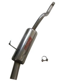 Silenziatore RC RACING in acciaio inox con uscita da 73 mm per RENAULT Clio 2 1.4 8V 75 CV 03/1998-