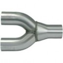 Acero inoxidable 2 en 1 (Y) con entradas de 60/3 mm y salida de 88+