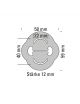 Silent bloc universel renforcé POWERSPRINT circulaire pour échappement, épaisseur 12mm