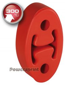 Silent bloc universel renforcé 300°C POWERSPRINT oval pour échappement, entraxe 50mm