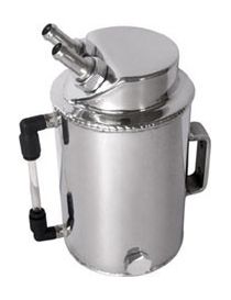 Récupérateur d'huile / Catchtank (1 litre) en aluminium, connexions lisses obliques