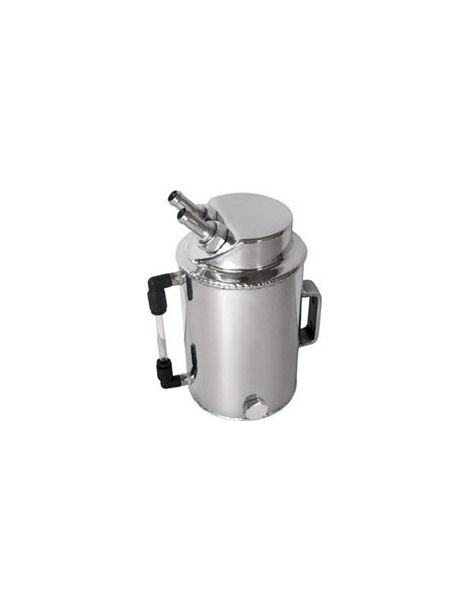 Récupérateur d'huile / Catchtank (1 litre) en aluminium, connexions lisses obliques