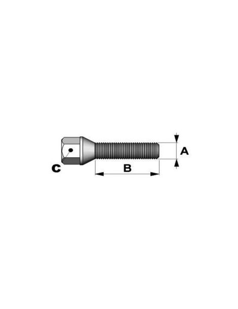 Goujon de roue 12x150 conique, longueur 32mm