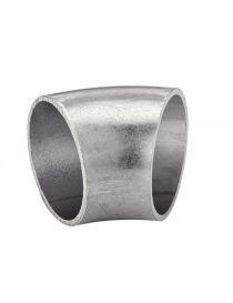 Gomito laminato e saldato a 45° in acciaio inossidabile 304L, diametro esterno 48,3 mm, spessore 2 mm