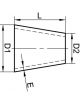 Réducteur inox conique symétrique diamètre 42.4-33.7mm longueur 26mm