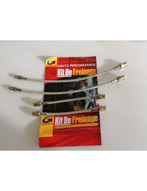 Kit tubi freno aeronautici per pinze Hispec VOLKSWAGEN GOLF I & II GTI 1.8 e 1.8 16v (+5 cm nella parte anteriore)