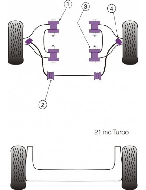 Renault R21 Turbo Kit Silent bloc Dur