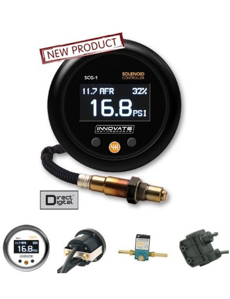 ManÃ³metro de presiÃ³n de turbo y AFR Innovate SCG-1 con controlador de refuerzo, sensor MAP y actuador