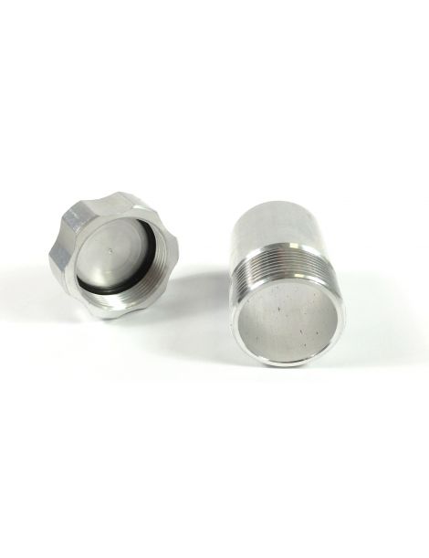 Bouchon + goulotte aluminium à souder diamètre 40mm, longueur 50mm