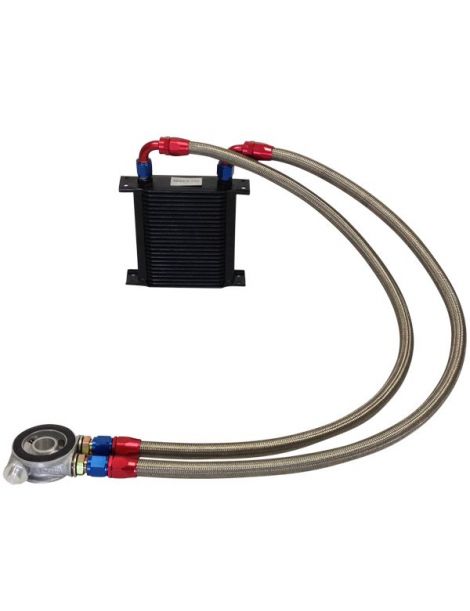 Kit radiatore olio matrice BREEZY DASH10 da 115 mm a 25 file, piastra termostatica MOCAL 92°C