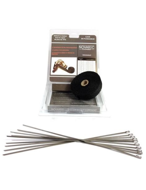 Cinta aislante para escape NOVAREC NEGRA de 25 mm x 5 m + 10 bridas