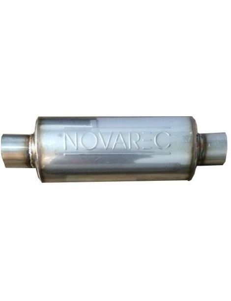 Silenciador de acero inoxidable NOVAREC de 70 mm Ã¡ soldable, cuerpo de 127 mm, longitud de 450 mm