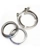 Kit 2 brides V-Band 3" acier avec collier inox, pour tube diamètre 76mm
