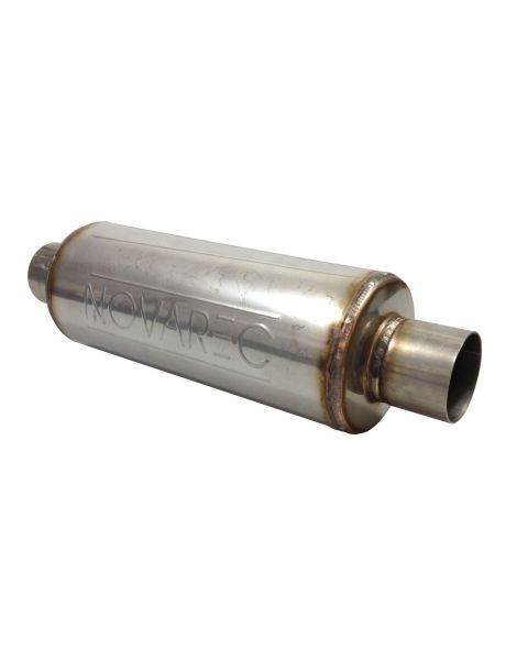Silenziatore in acciaio inox NOVAREC da 63,5 mm a saldabile, corpo da 127 mm, lunghezza 450 mm