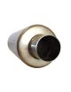 Silenciador de acero inoxidable NOVAREC de 63,5 mm Ã¡ soldable, cuerpo de 127 mm, longitud de 450 mm