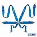 Harnais SPARCO 6 points à visser bleu FIA, Hans, réglettes ALUMINIUM