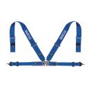 Harnais SPARCO 4 points 3"/2" à visser bleu FIA, réglettes ACIER