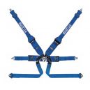 Harnais SPARCO 6 points MONOPLACE bleu FIA, Hans, réglettes ALUMINIUM