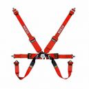 Harnais SPARCO 6 points MONOPLACE rouge FIA, Hans, réglettes ALUMINIUM