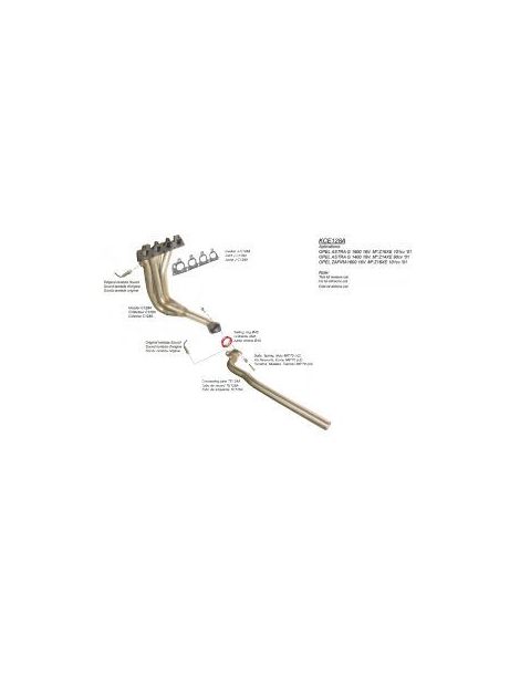 Collettore 4 in 1 in acciaio inox per OPEL Astra G 1.6 16V 100 CV Motore Z16XE 01-03