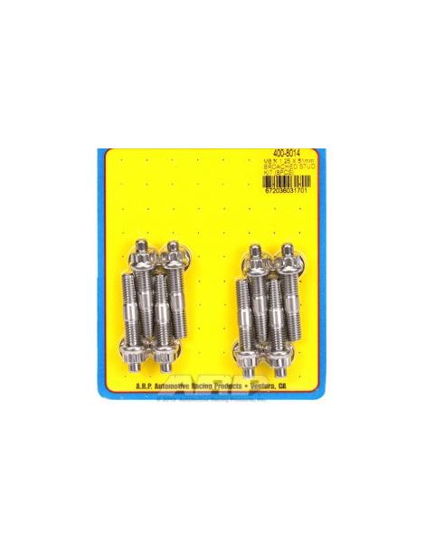 8 mm x 1,25 (M8) - Kit di 8 prigionieri rinforzati ARP Acciaio inox 300 con dadi (12 punte) lunghezza 51 mm