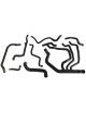 RENAULT Megane II RS 2.0 16V TURBO kit of 8 REDOX silicone water hoses