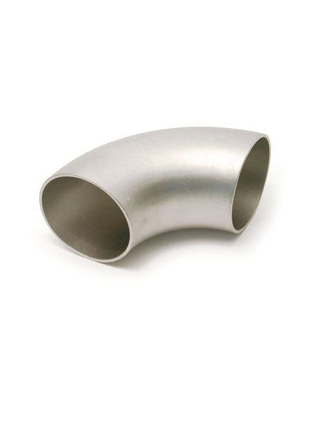 Codo 90Â° 1.5D laminado y soldado en acero inoxidable 304L, diÃ¡metro exterior 70 mm, espesor 2 mm