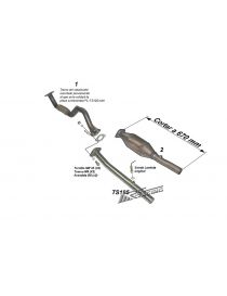 pTubo decat/convertitore catalitico in acciaio inossidabile RC RACING, riferimento TS195/p