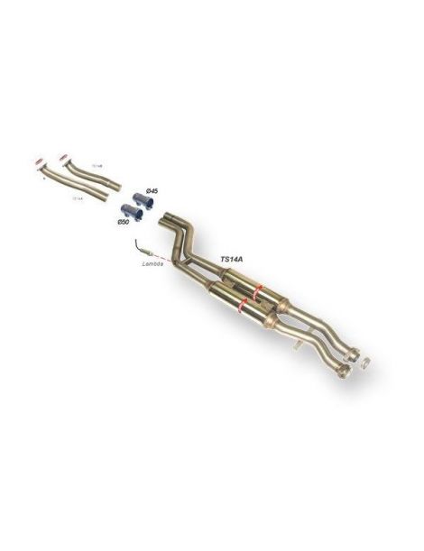 Tube afrique/ decatalyseur inox RC RACING reference TS344