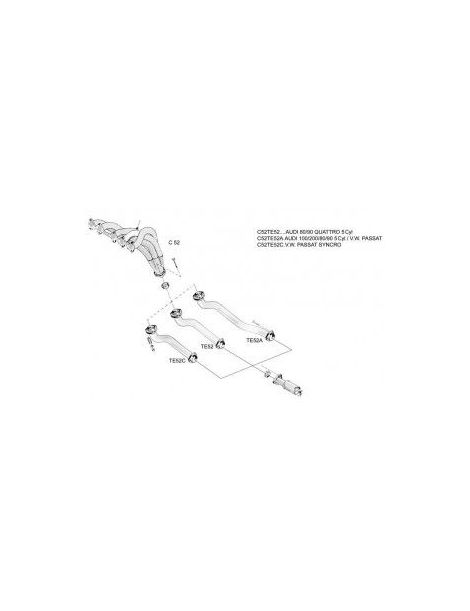 Colector de acero inoxidable RC RACING con tubo de conexiÃ³n, referencia CE52TE52A