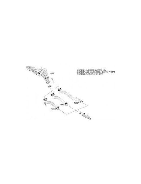 Colector de acero inoxidable RC RACING con tubo de conexiÃ³n, referencia CE52TE52C