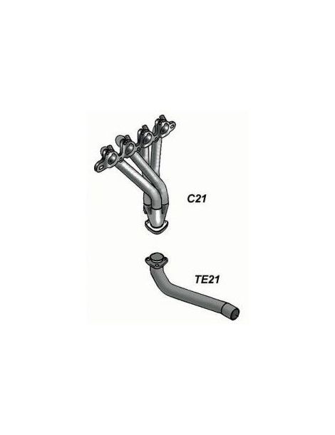 RC RACING 4-in-1 spruitstuk m. roestvrijstalen verbindingspijp voor FORD ORION 1.8 16V 130pk motor ZH-18 08/90-01/95