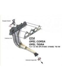 OPEL CORSA B 1.6 16V 106cv 93- Collecteur inox 4 en 1 RC RACING
