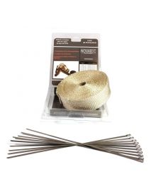 Nastro isolante per scarico NOVAREC BIANCO da 50 mm x 15 m - CONFEZIONE + 4 morsetti