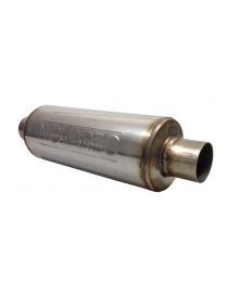 Silenciador de acero inoxidable NOVAREC de 60,3 mm Ã¡ soldable, cuerpo de 127 mm, longitud de 450 mm